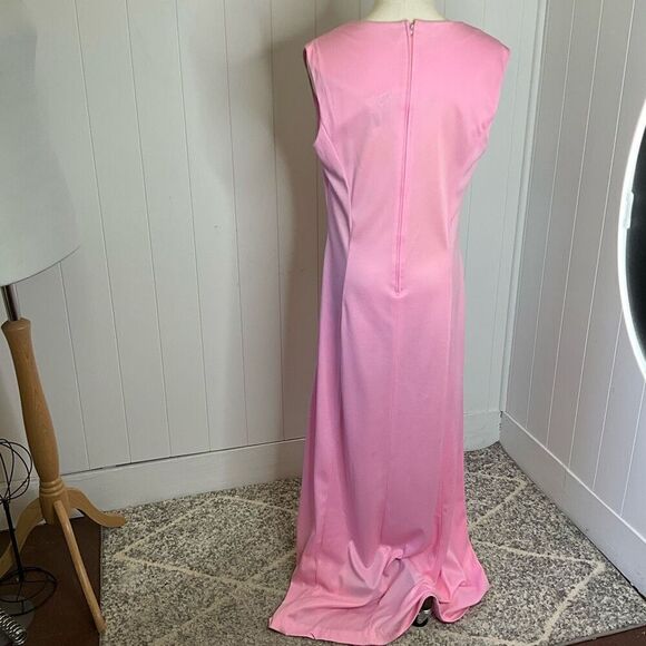 Montgomery Ward Womens Size 16 Sleeveless Nightie Gown Maxi Dress Pink Flowy - Picture 8 of 15